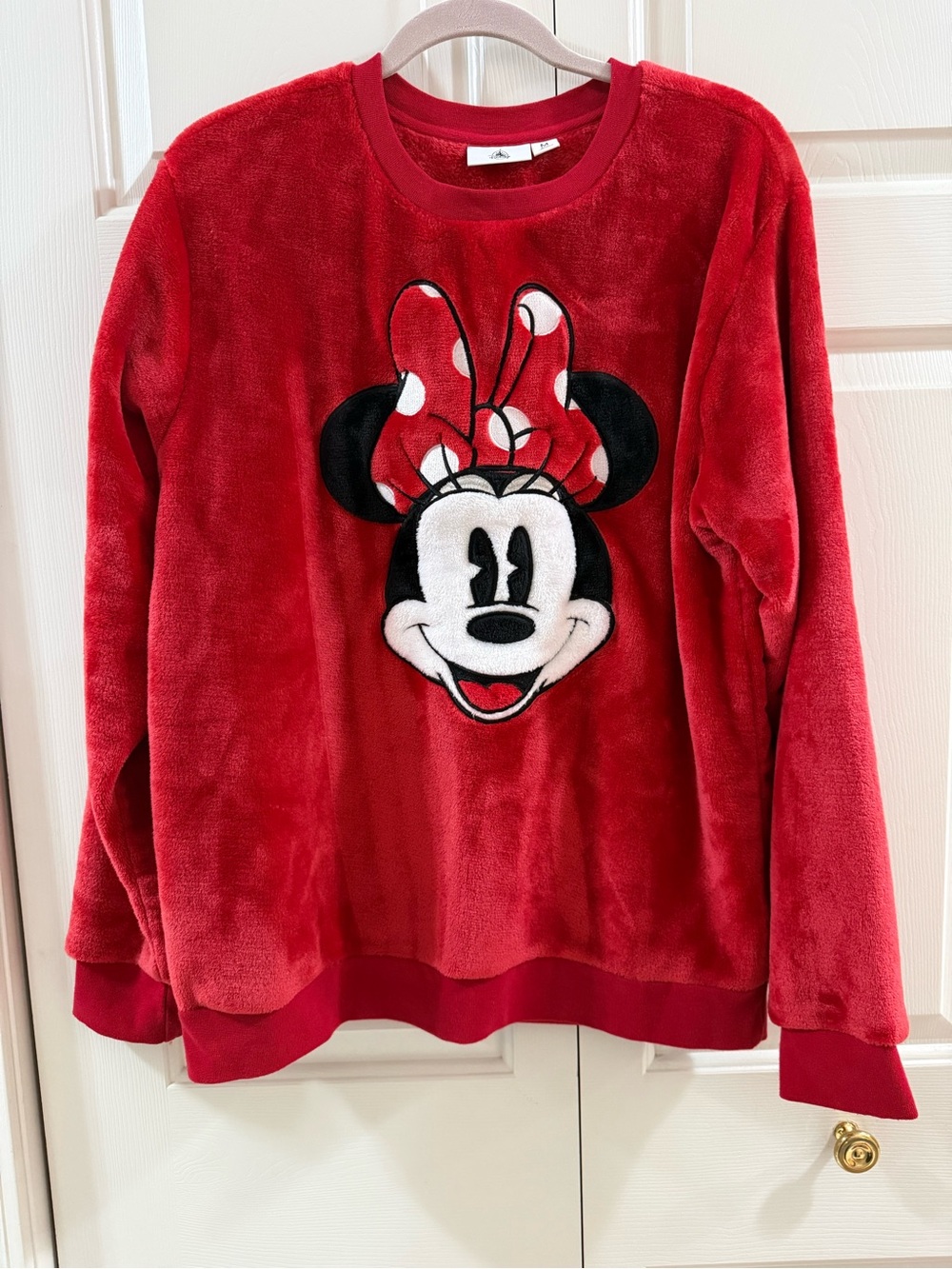 Disney Minnie Mouse Plush Fleece Pullover Sweatshirt Cozy Pajama Lounge M